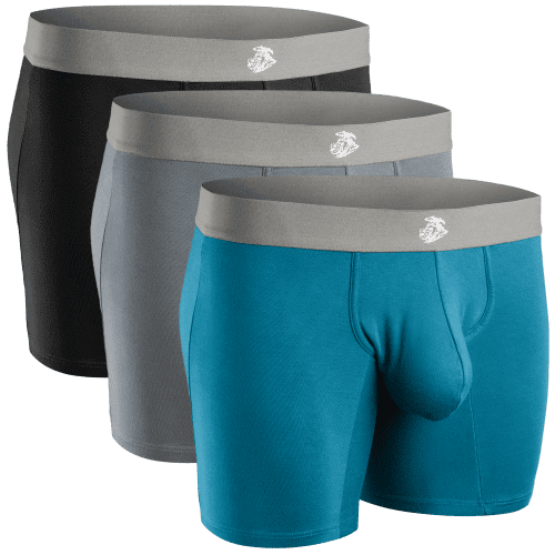 Modal7inBoxerBriefNo Fly Black Gray DarkCyan