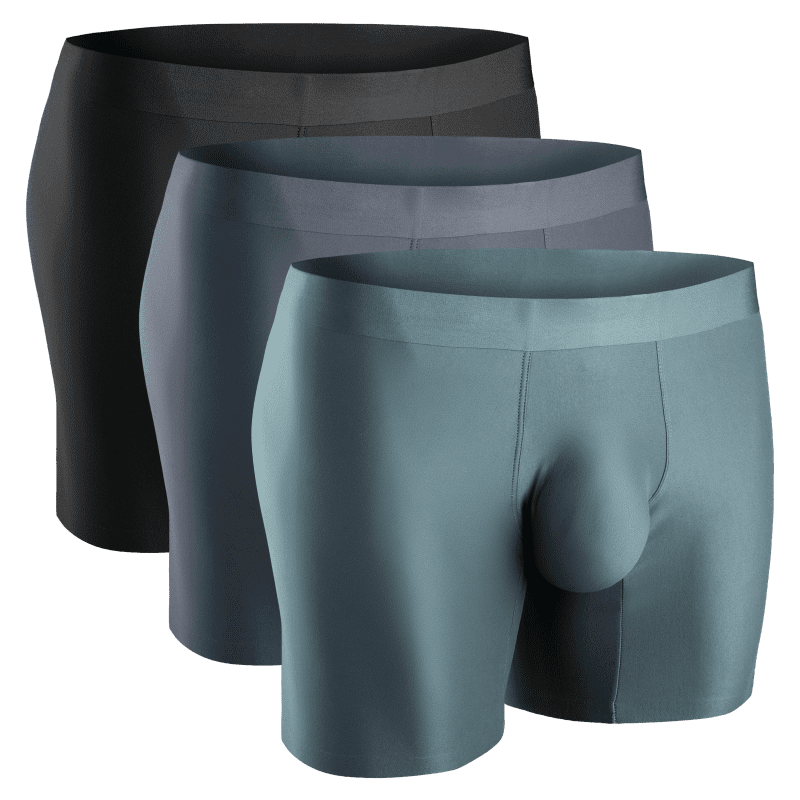 Seamless Boxer Briefs Black Heather Gray Sage